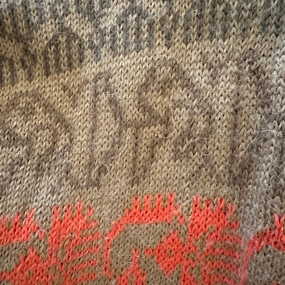 Vintage Brown and Orange Patterned Button Up Swea… - image 3